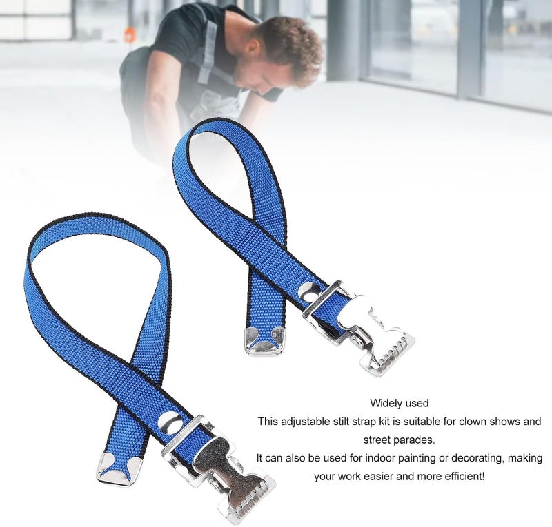 Bewinner 4PCS Drywall Stilts Straps, Adjustable Foot Band Kit for Men Women, Durable Nylon Aluminum Alloy Buckle Replacement with Screws Spacers, Quick Install for Painting Decoration and Parade Performance - Image 5